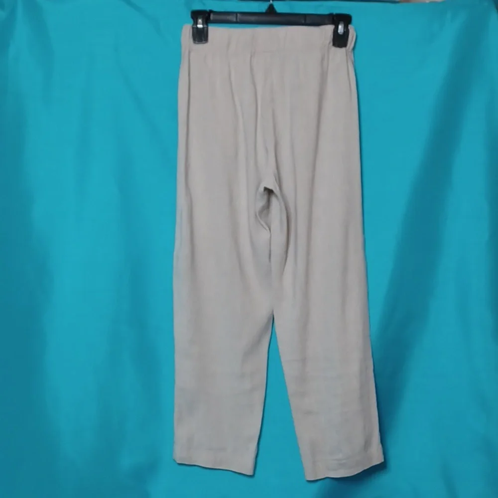 BABATON Women's Lt Beige Linen Blend Elastic Waist Pants. Size XS